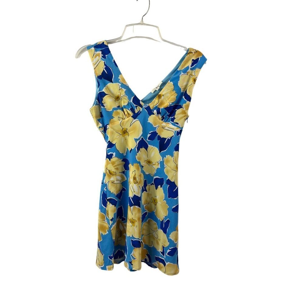 La Hearts Women's Blue & Yellow Floral Dress
